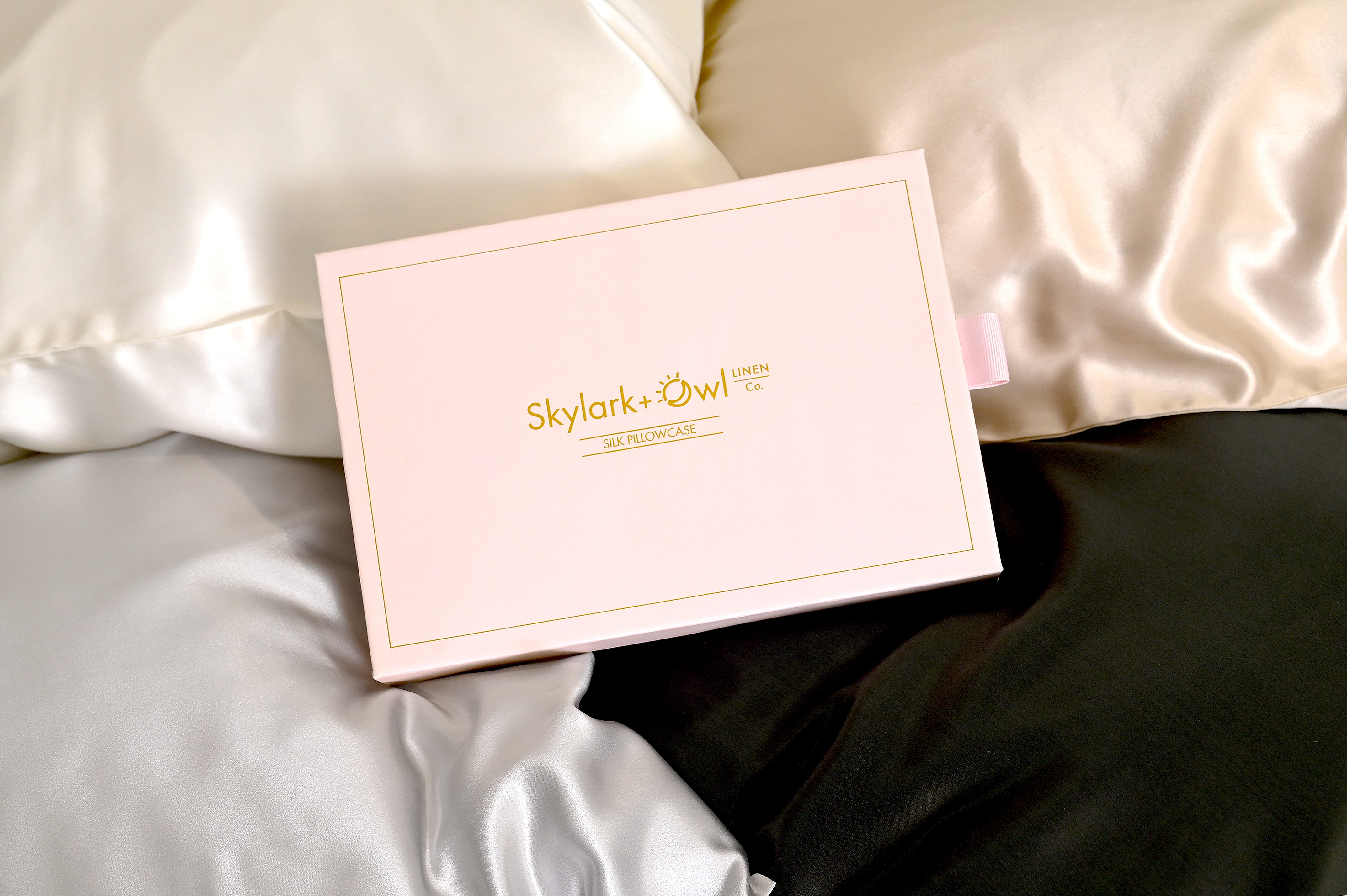 Skylark+Owl Silk Pillowcase luxury box