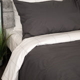 Charcoal Percale Duvet set with Light Grey Frame Sheet Set