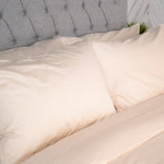 pillows featuring chalk washed sateen sheet set
