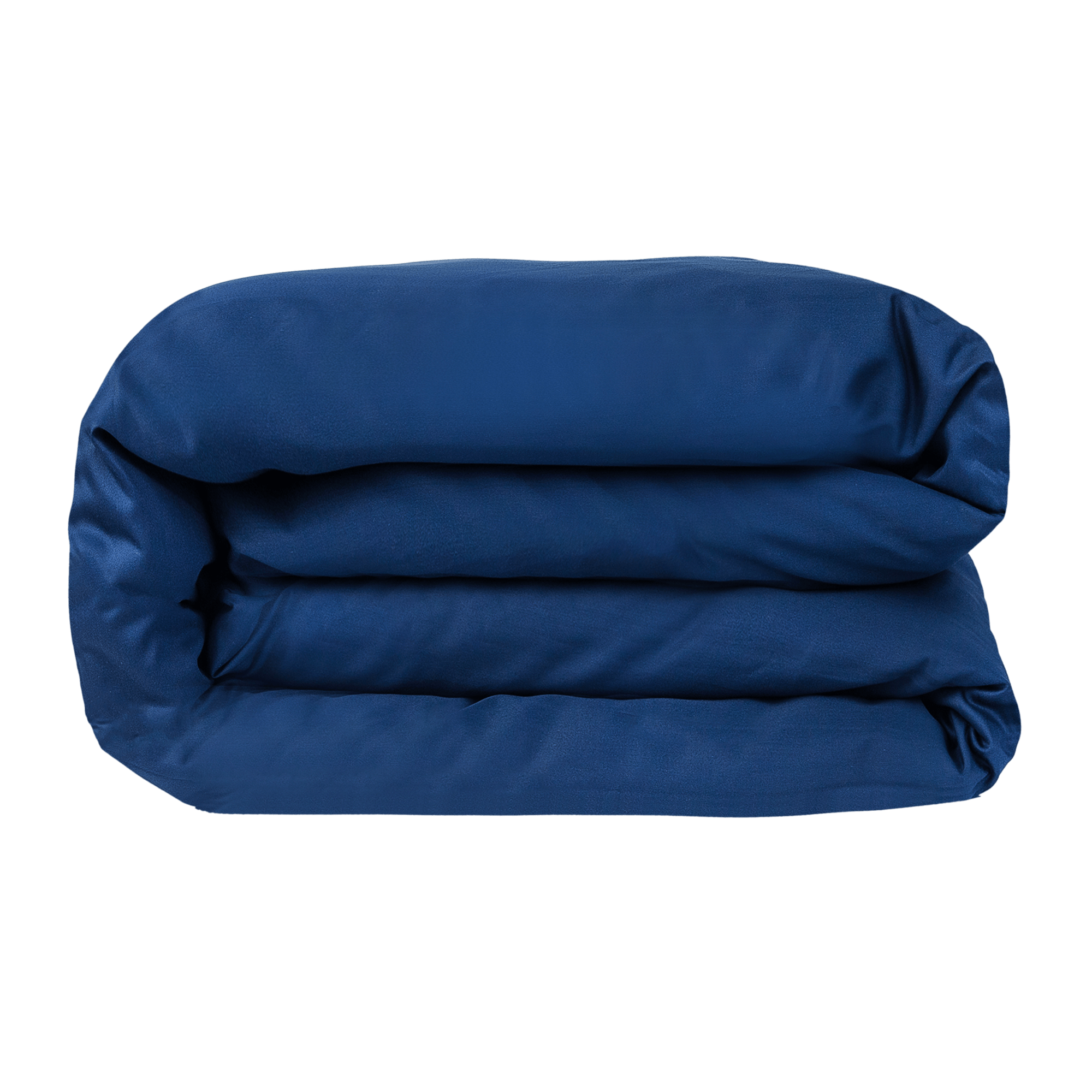 Folded Navy  Refined Sateen Duvet Cover