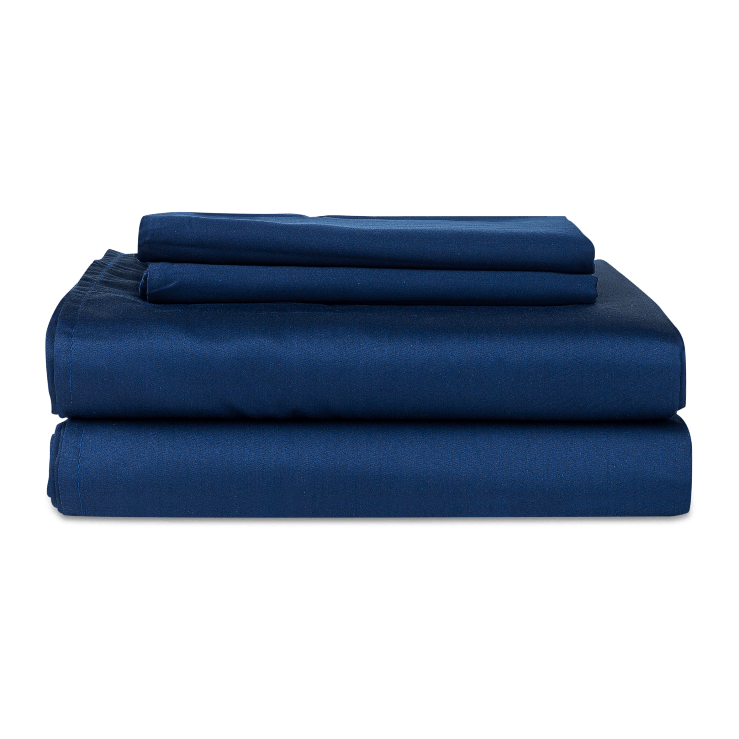 Folded Navy Refined Sateen Sheet Set
