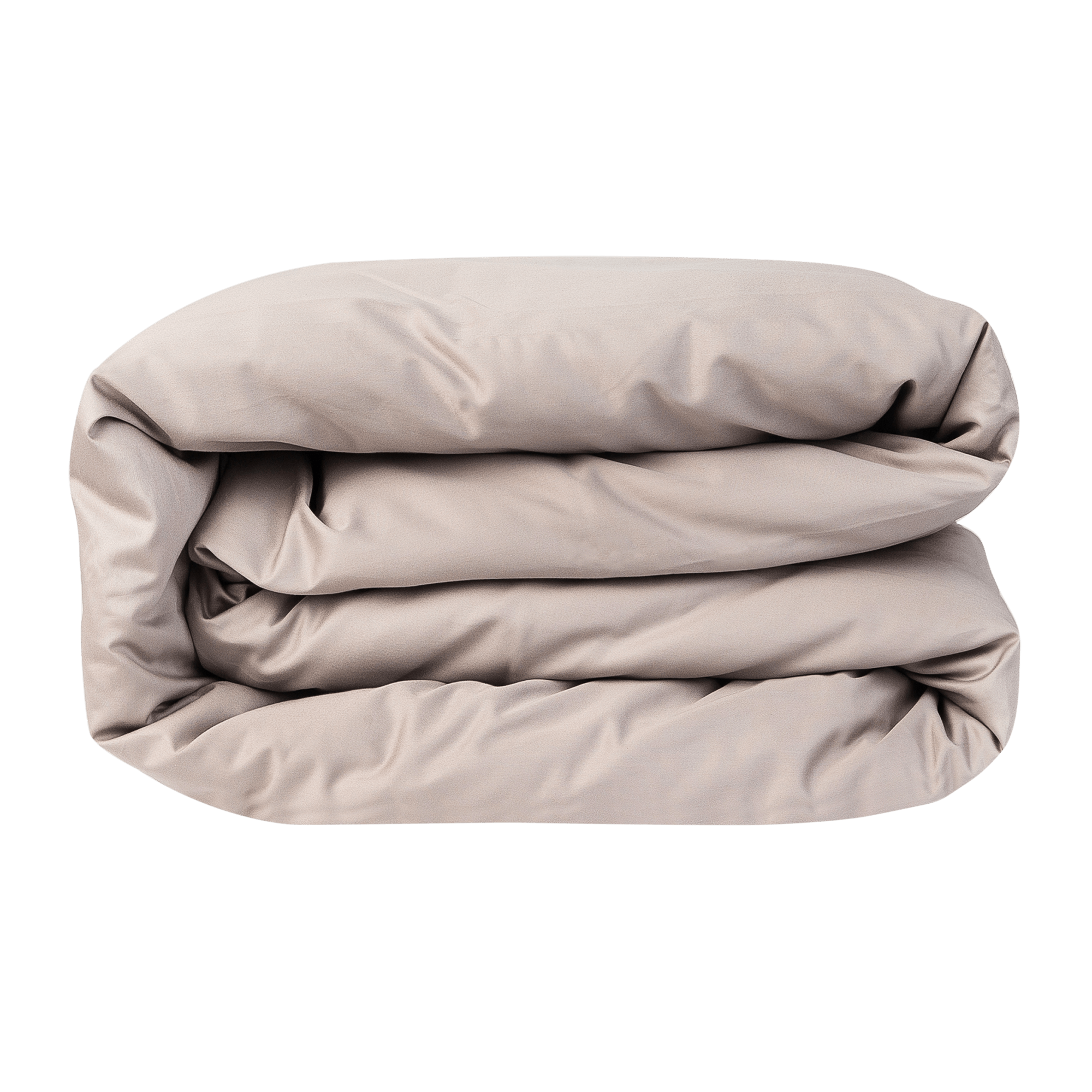 Folded Frosted Almond Sateen Duvet Cover