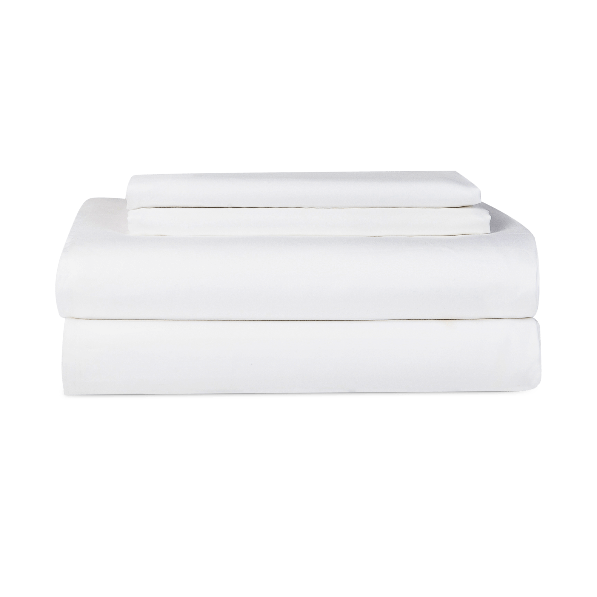 Folded White Refined sateen Sheet Set