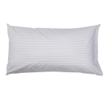 Essential Collection Percale Pillowcases in Charcoal Stripe | Skylark+Owl Linen Co.