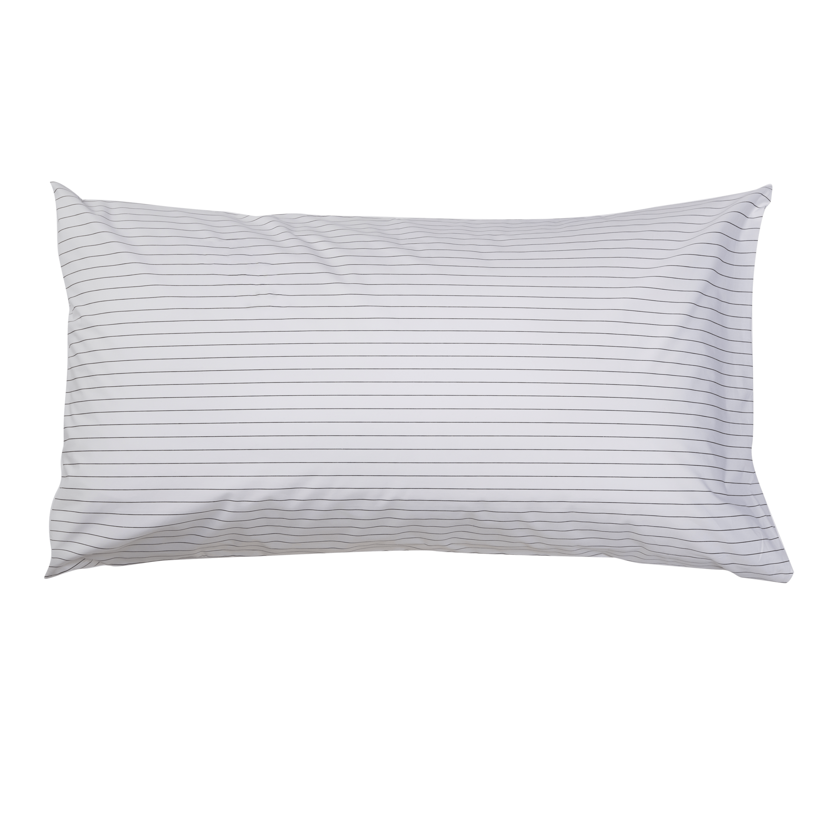 Essential Collection Percale Pillowcases in Charcoal Stripe | Skylark+Owl Linen Co.