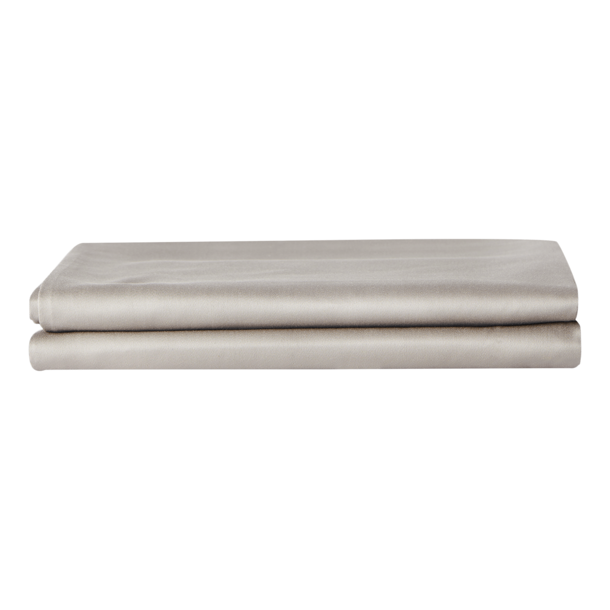 Folded Warm Grey Refined Sateen Pillowcases