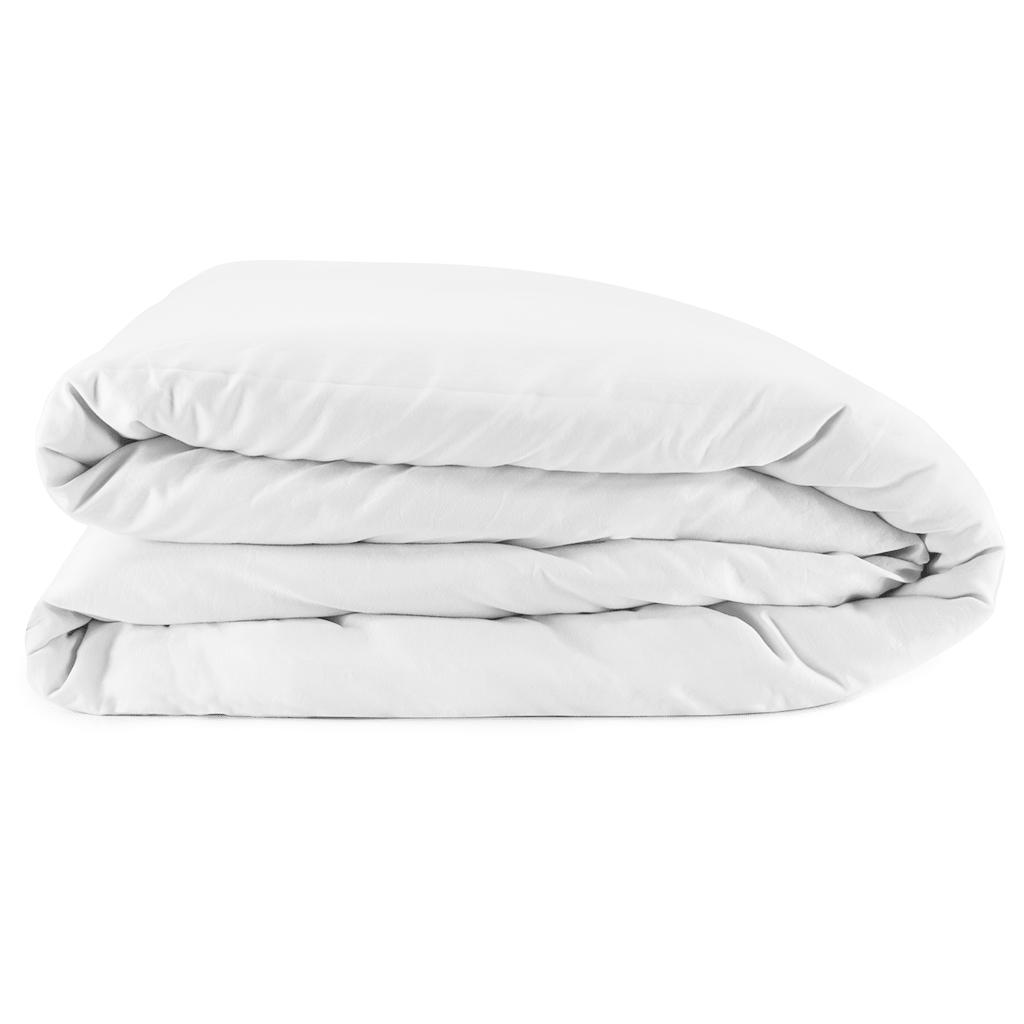 folded white washed sateen duvet cover