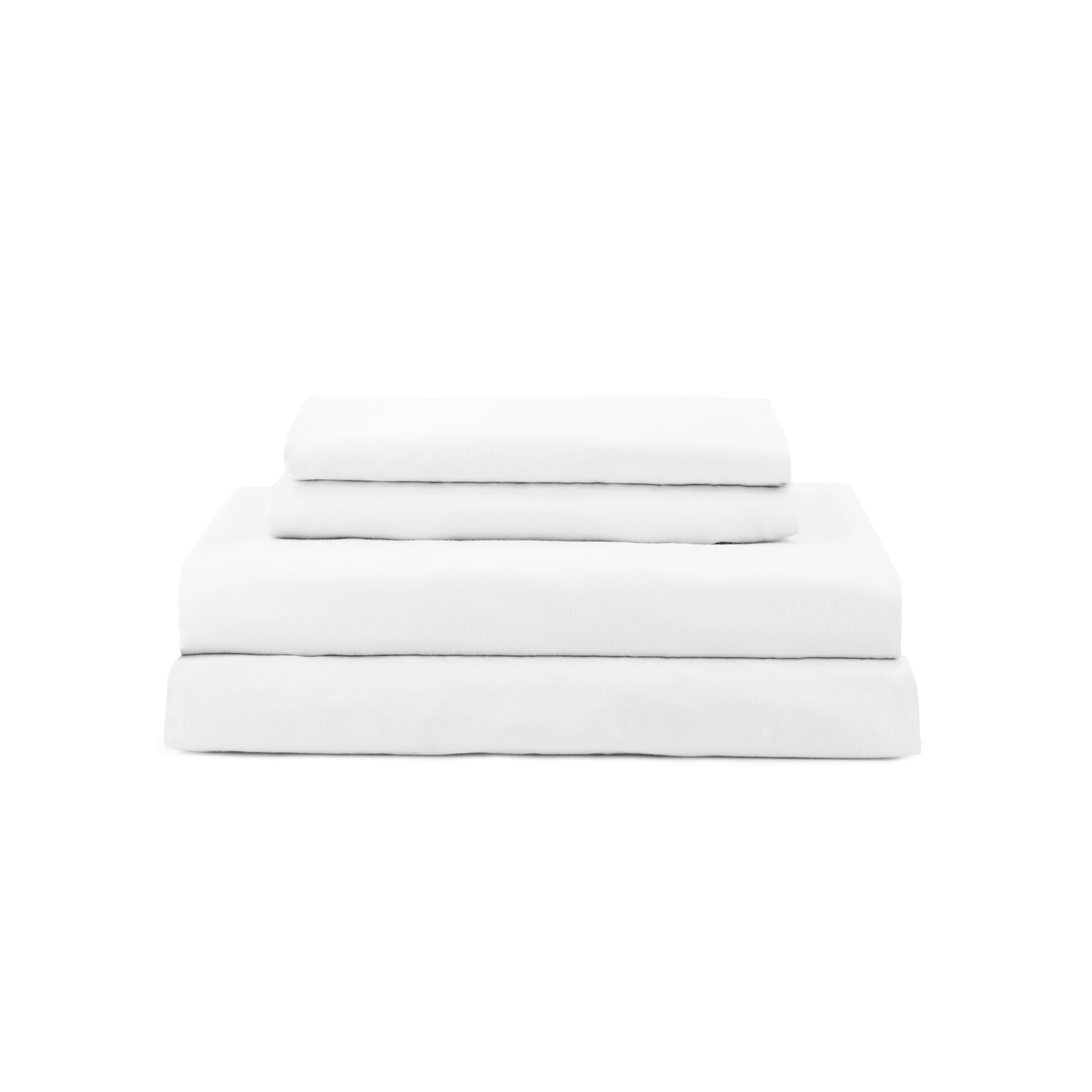 Folded white washed sateen sheet set