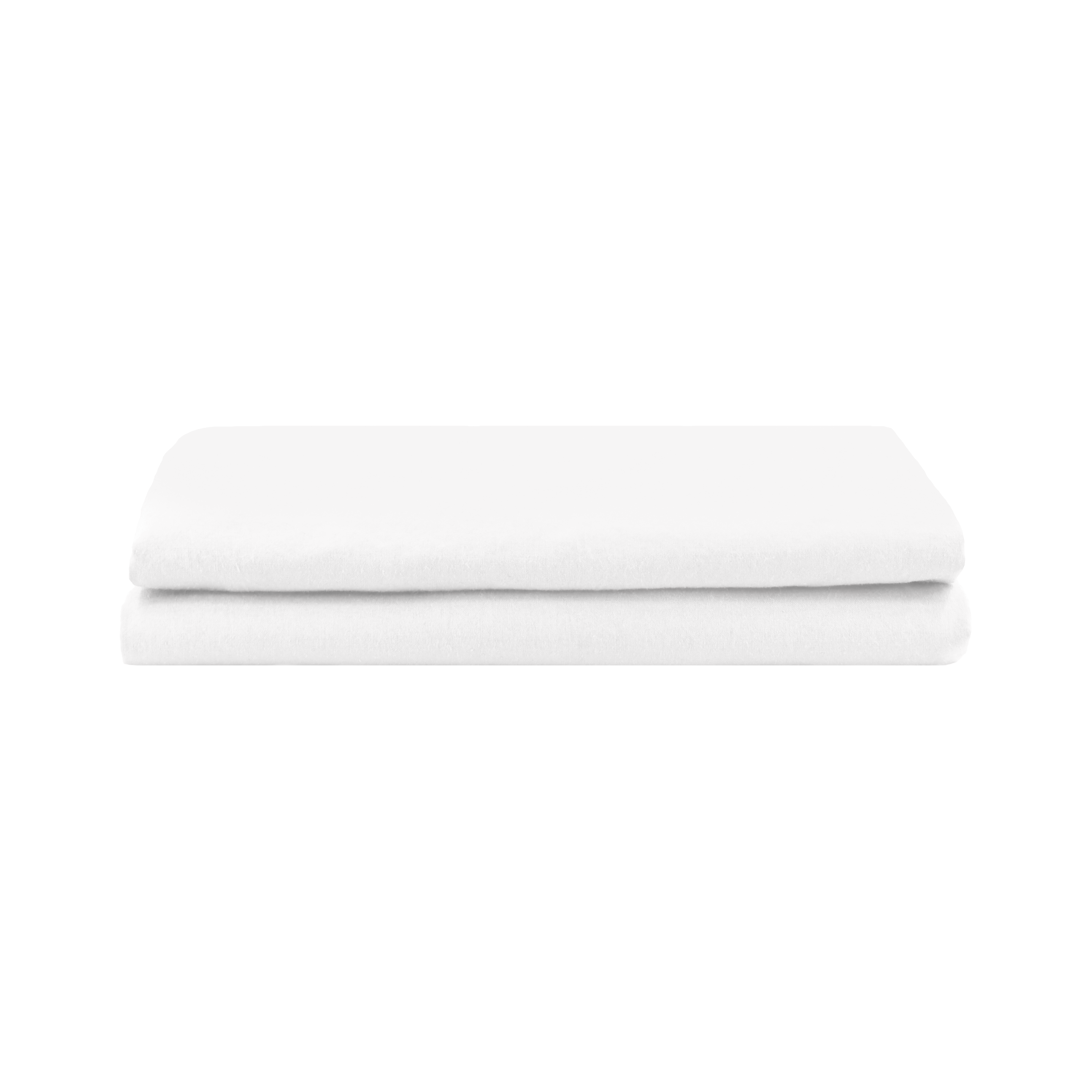 Folded white washed percale Pillowcases