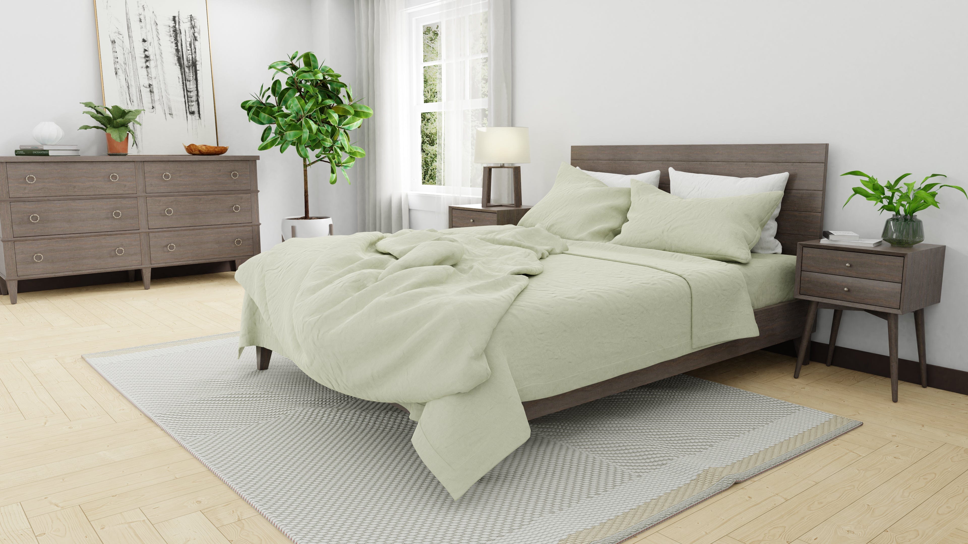 Organic Flannel for Winter in Plaid Vintage Bedroom Aesthetic  | Skylark+Owl Linen Co