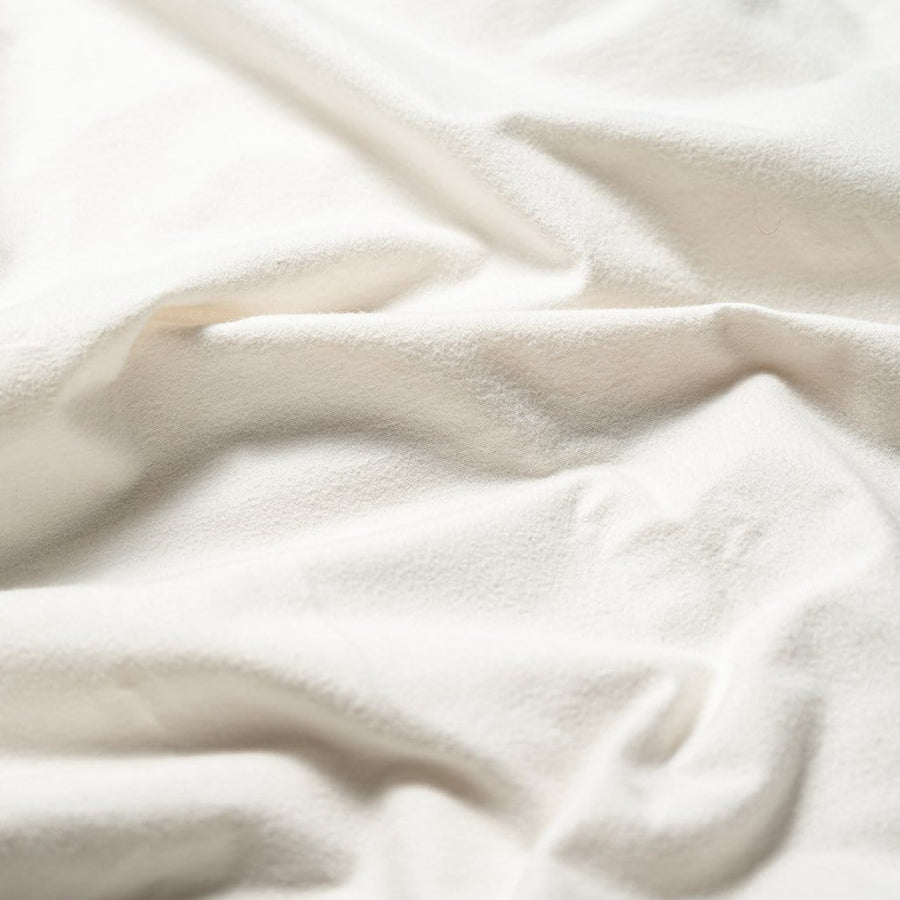 Close up of Chalk Organic Flannel Pillowcase
