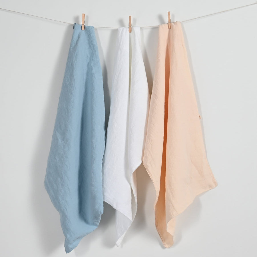 Linen Pillowcases - White, Blue, Peach - Skylark+Owl, Proudly Canadian 🇨🇦