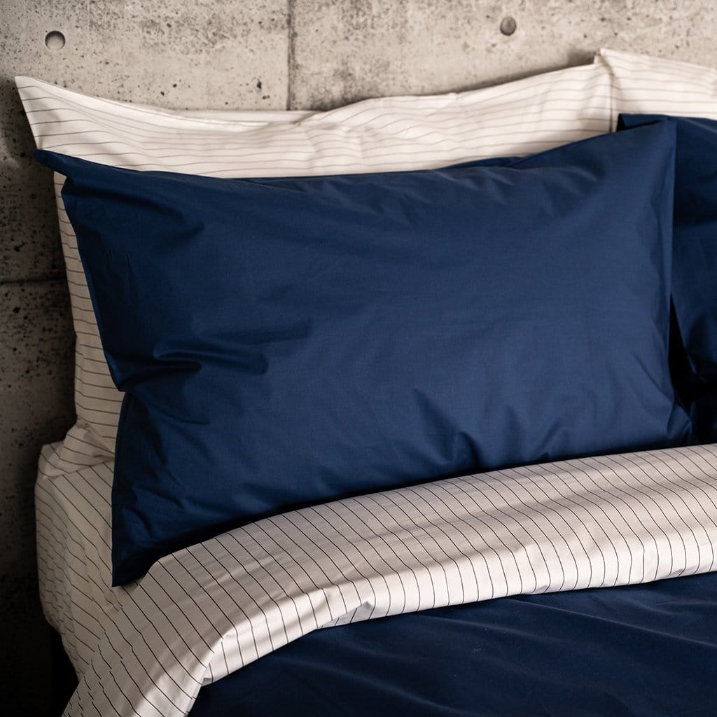 Pillows Featuring Navy / Charcoal Stripe Percale 
