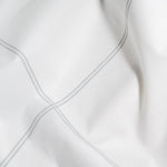Close Up of Grey Frame Pattern on Percale Sheet Set