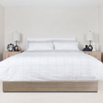 Bed Featuring Light Grey Frame Percale Duvet