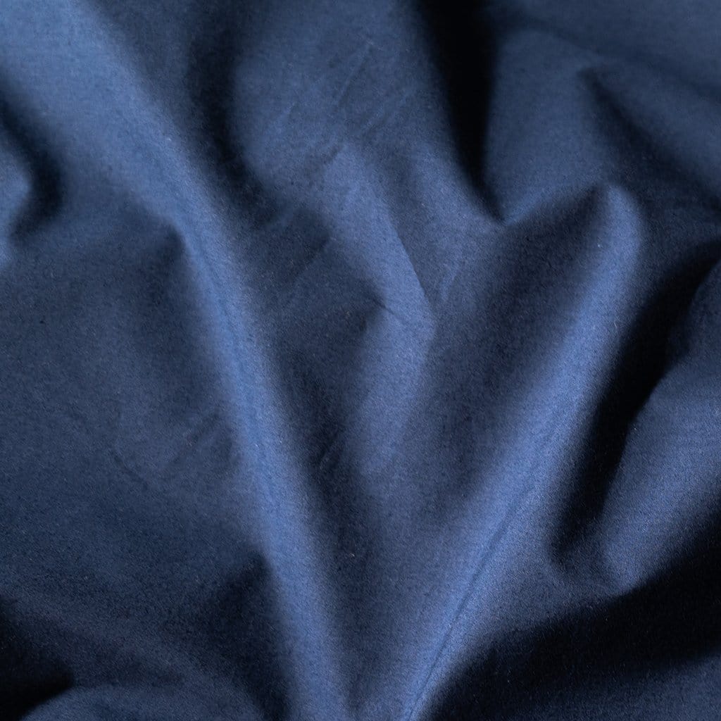 Close Up of Navy Percale Duvet Cover