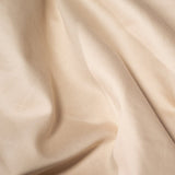 close up of refined sateen frosted almond sheet set