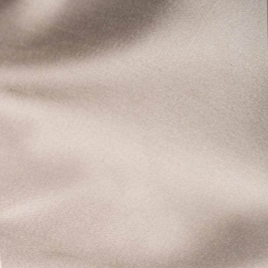 Close up of Warm Grey Refined Sateen Sheet set