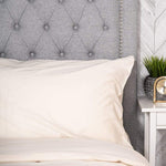 pillows in chalk washed sateen duvet set