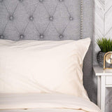 pillows in chalk washed sateen duvet set