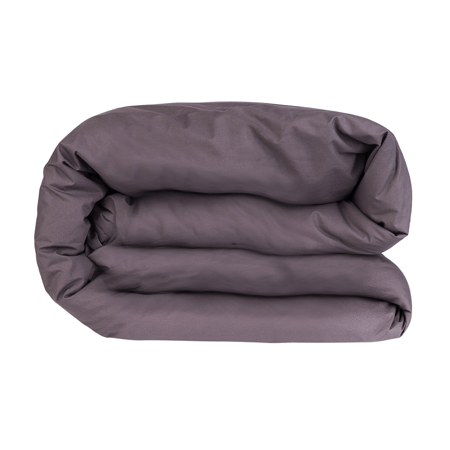 Folded Charcoal Percale Duvet Cover