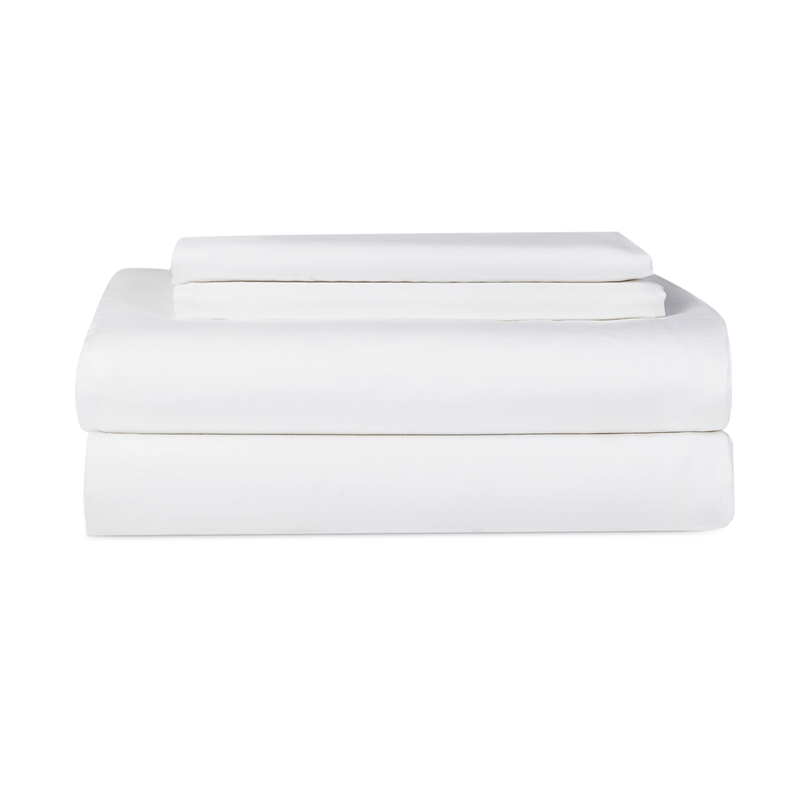 Folded White Refined sateen Sheet Set