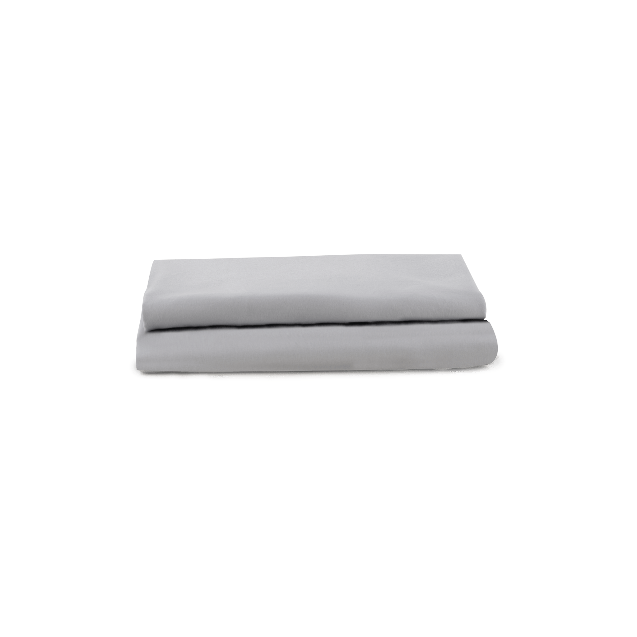 folded light grey washed sateen pillowcases