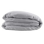 folded light grey sateen duvet cover 