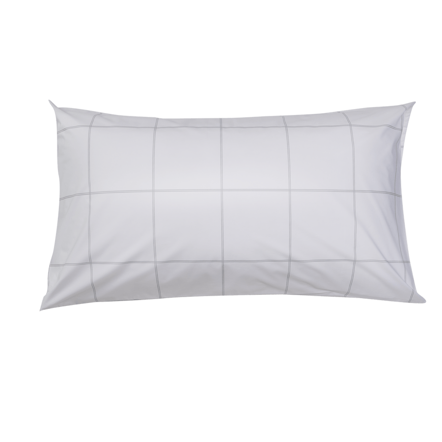 Essential Collection Percale Pillowcases in Light Grey Frame | Skylark+Owl Linen Co.