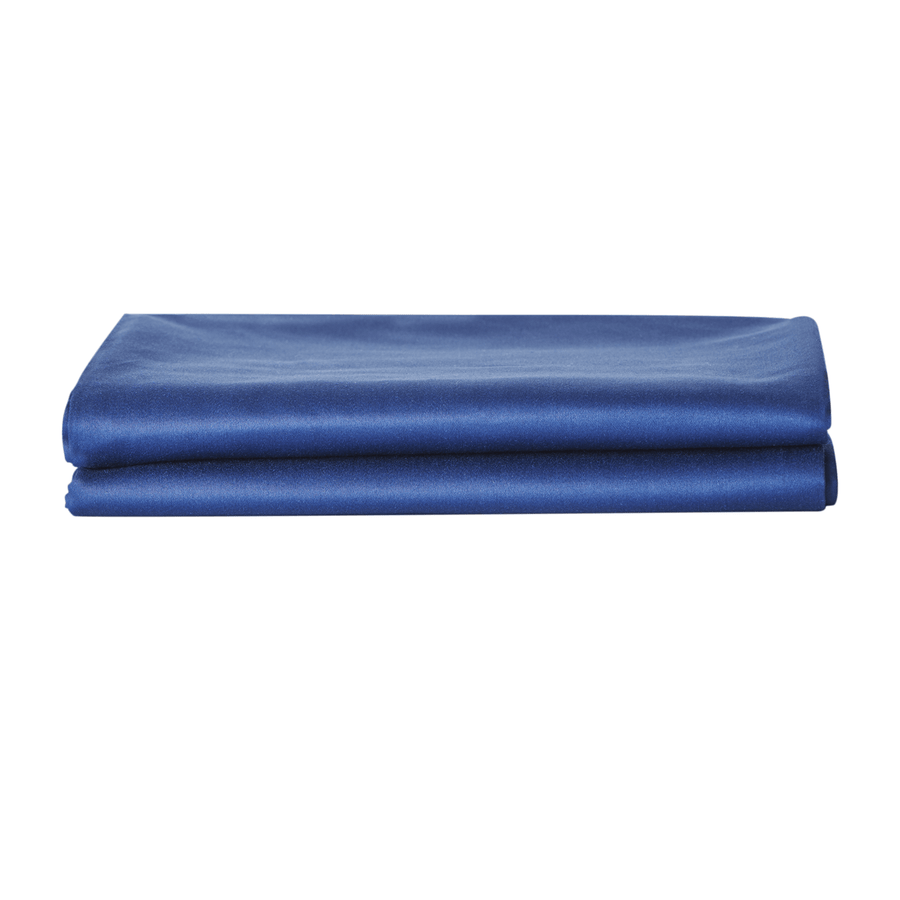 Folded Navy Refined Sateen Pillowcases