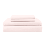 Folded white washed percale sheet set