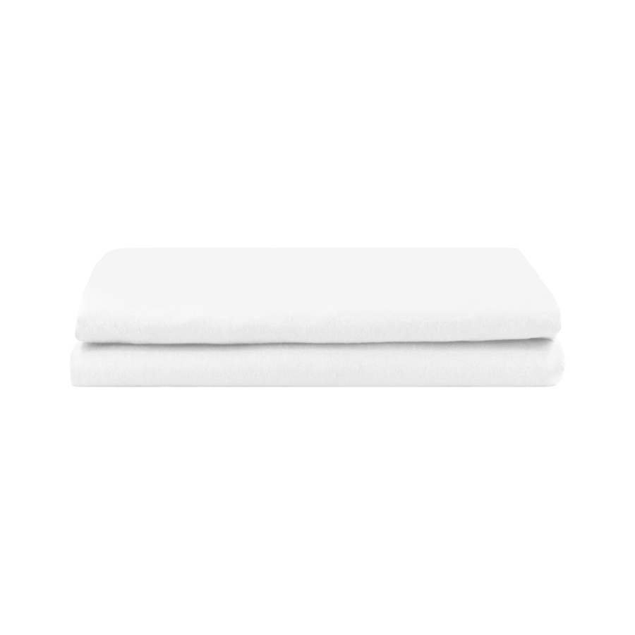 Folded white washed percale Pillowcases